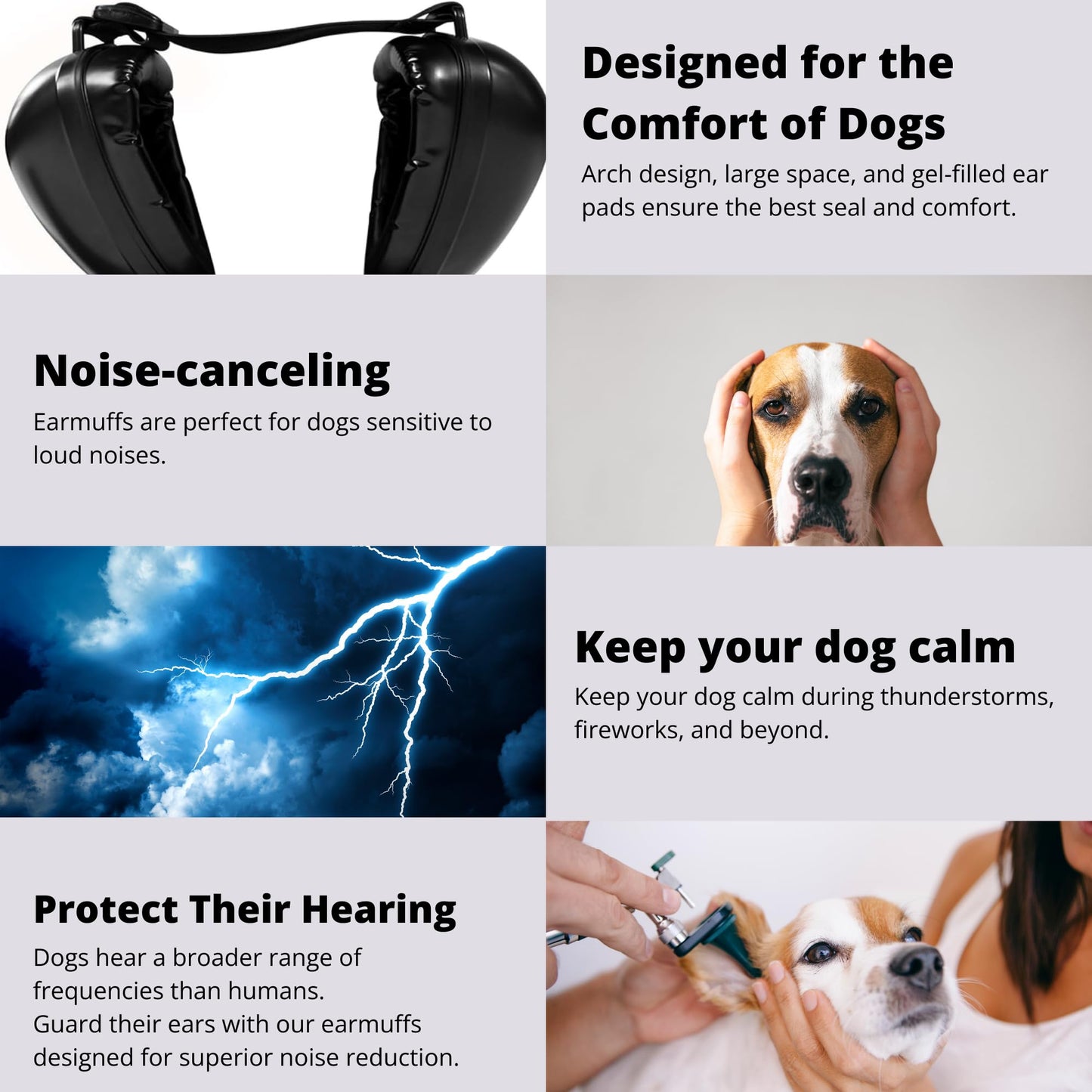 Dog Earmuffs Hearing Protector And Hearing Protection For Noise And Cold Protection With Gel Pads and Durable ABS