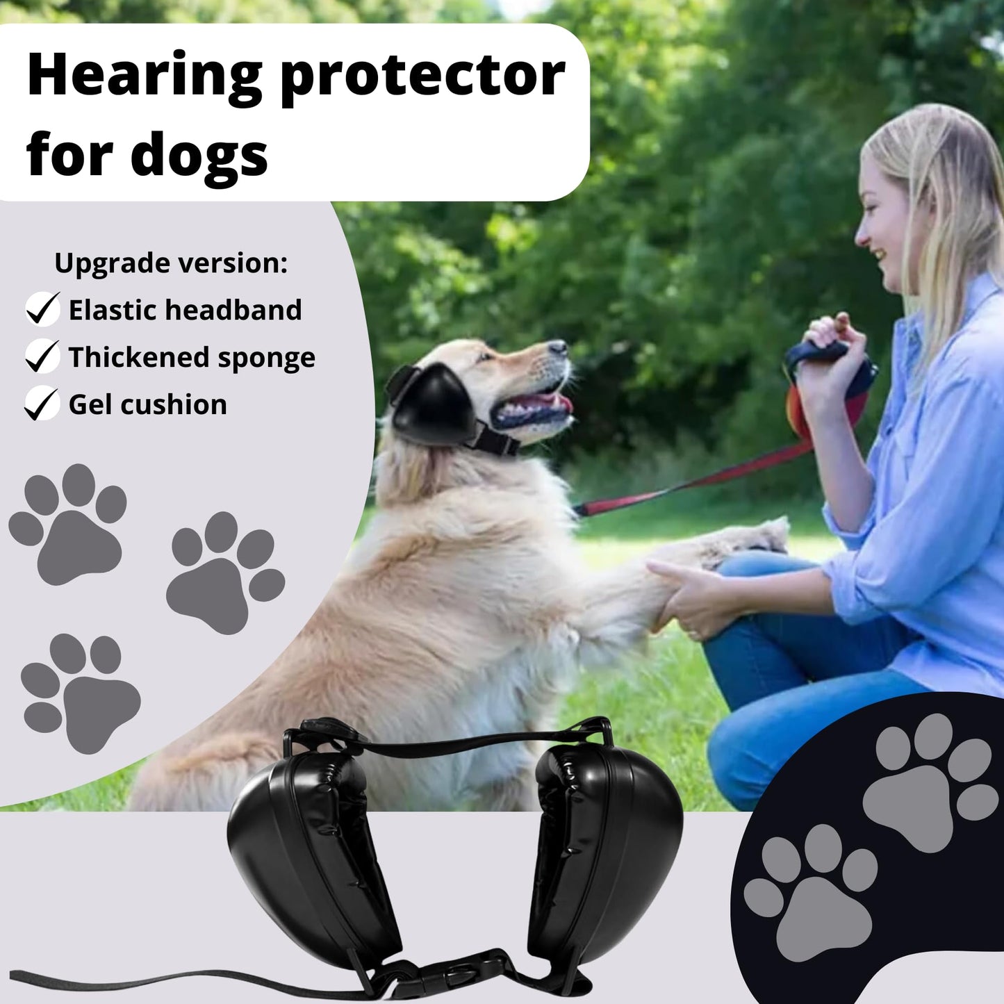 Dog Earmuffs Hearing Protector And Hearing Protection For Noise And Cold Protection With Gel Pads and Durable ABS
