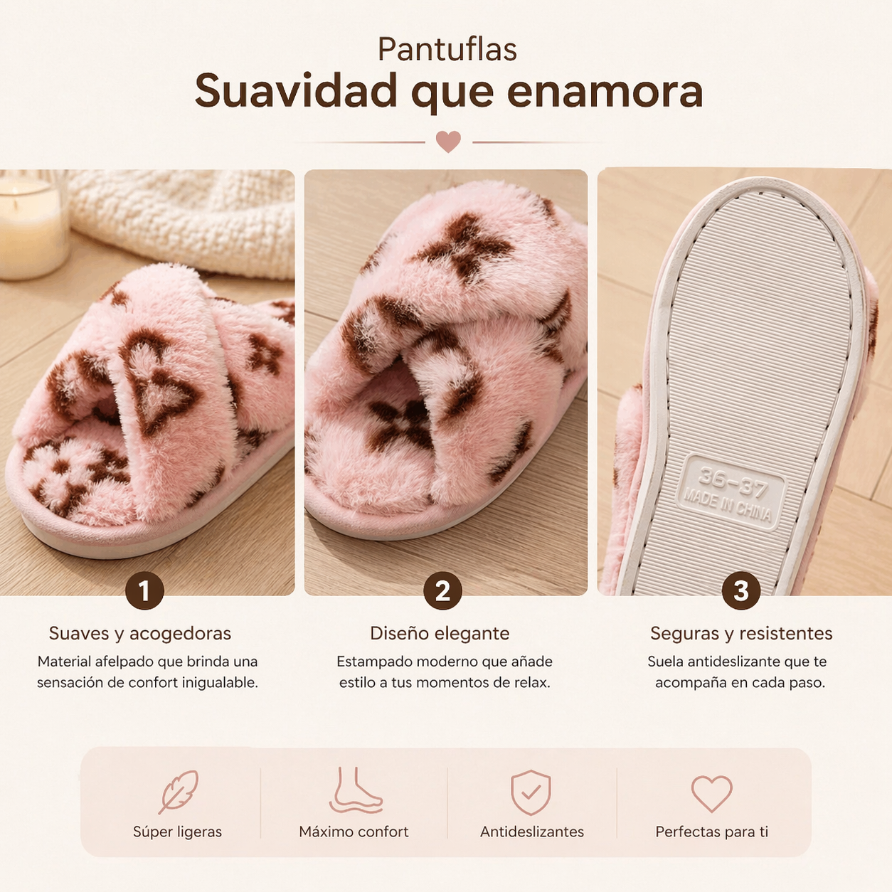 Women Fashion Warm Furry House Slippers-Fluffy Cross Band Open Toe.