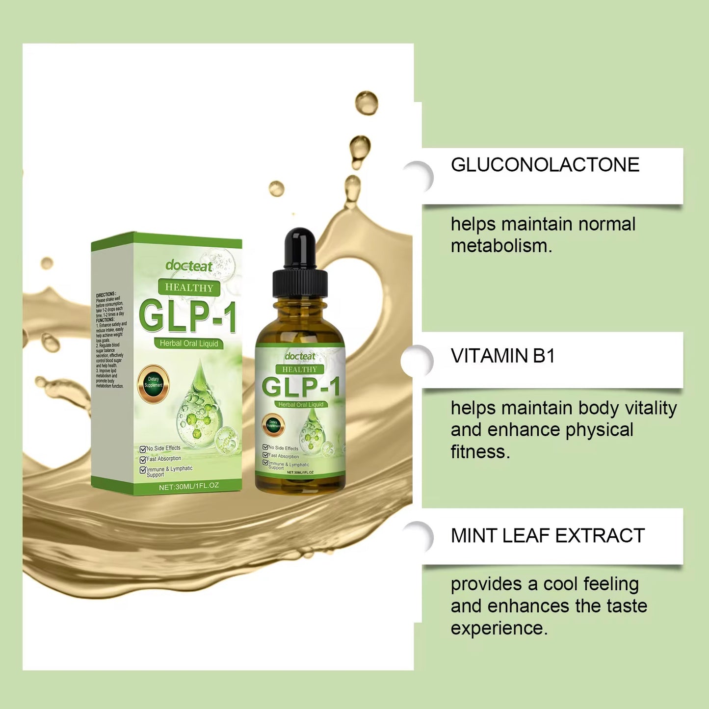 Organic Herbal Liquid Body Care Drops - Glentle Nourishing & Managing Body Shape For Weight Loss.