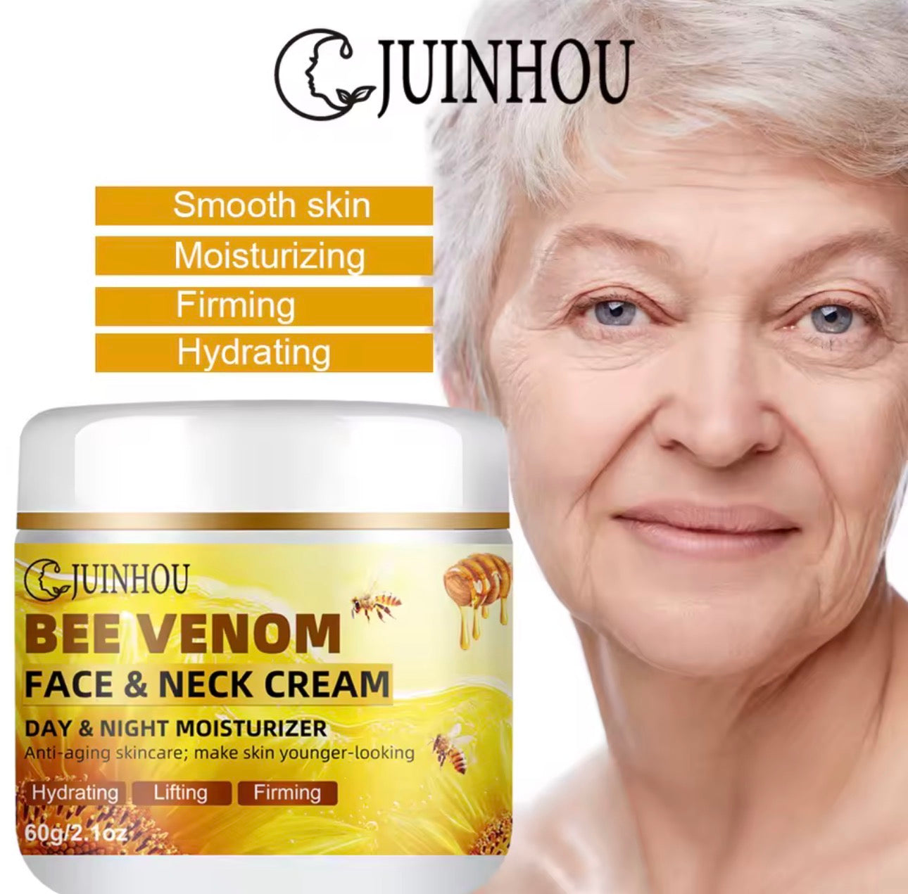 Bee Venom Collagen- Anti-Aging Face & Neck Cream- Firming, Lifting ,Moisturizer - Wrinkle Reduction- 24 Hours Hydration.