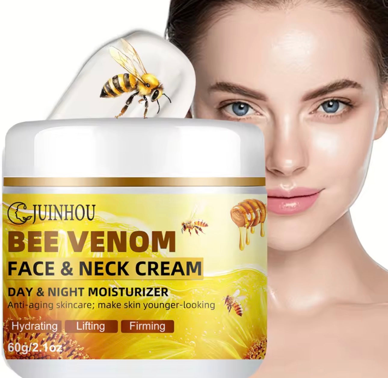 Bee Venom Collagen- Anti-Aging Face & Neck Cream- Firming, Lifting ,Moisturizer - Wrinkle Reduction- 24 Hours Hydration.